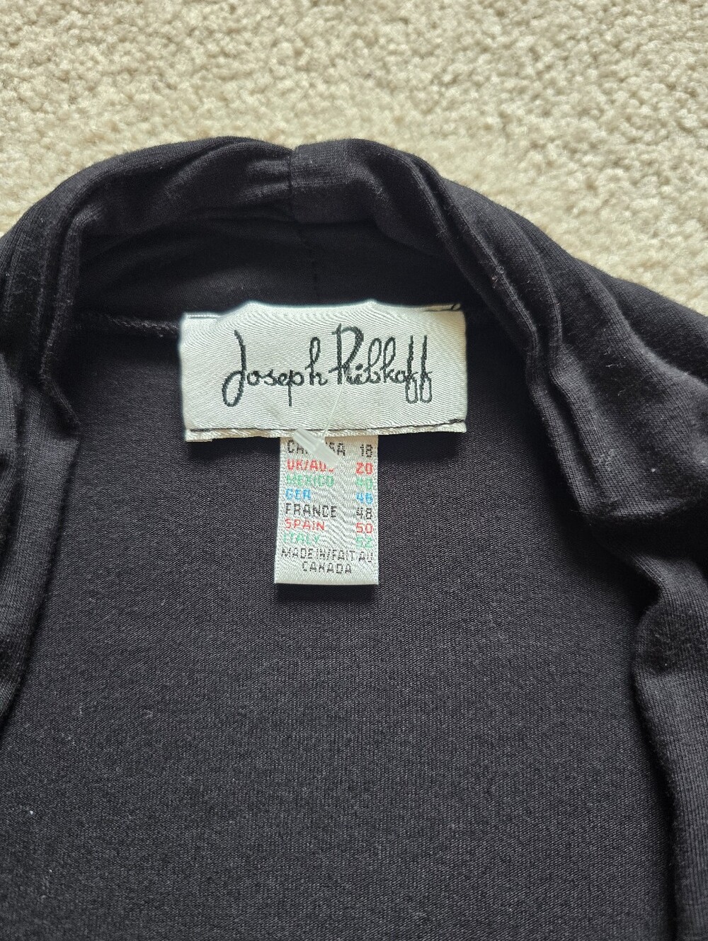 Joseph Ribkoff Black Waterfall Ruffle Cardigan Size 18 - Picture 4 of 7
